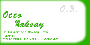 otto maksay business card